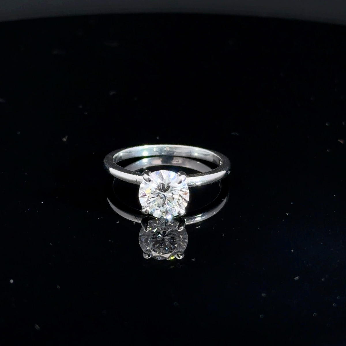 14k White Gold Lab Solitaire Engagement Ring 1.51ct