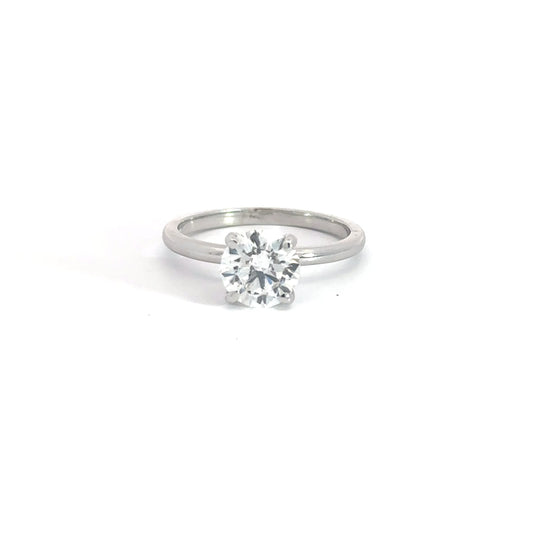 14k White Gold Round 1.51cttw Lab Diamond Solitaire Engagement Ring