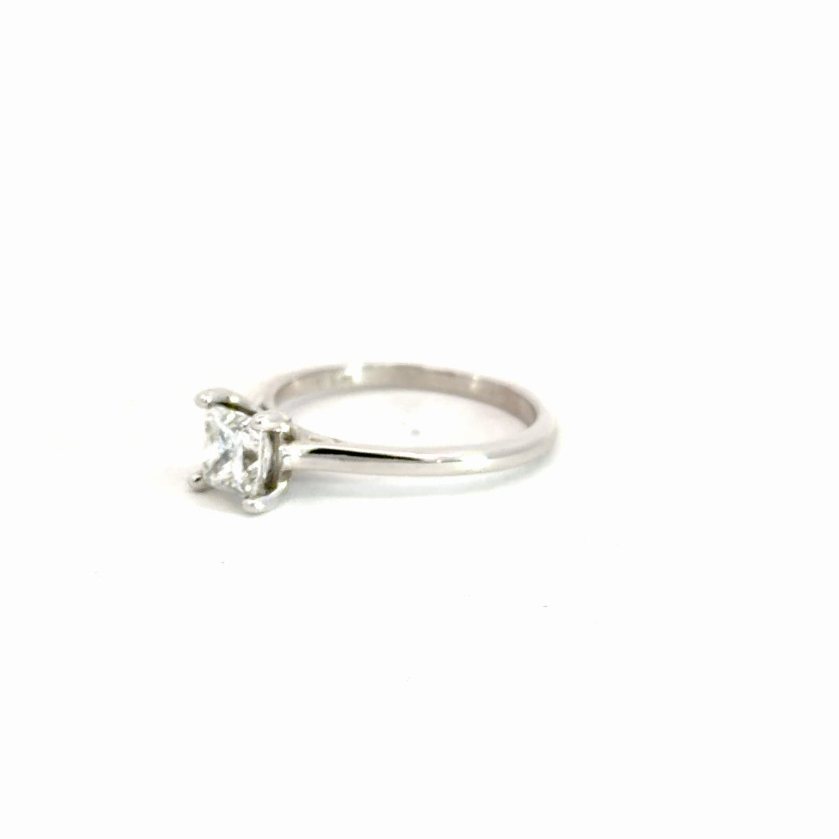 14k White Gold Princess Cut Solitaire Ring 1.01cttw