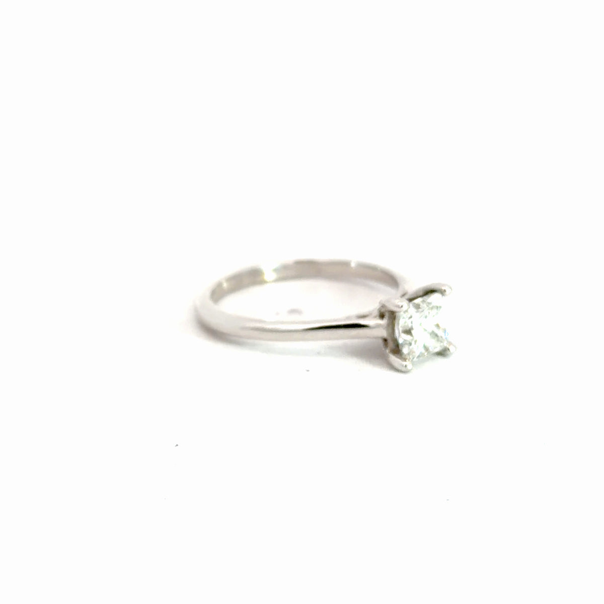 14k White Gold Princess Cut Solitaire Ring 1.01cttw