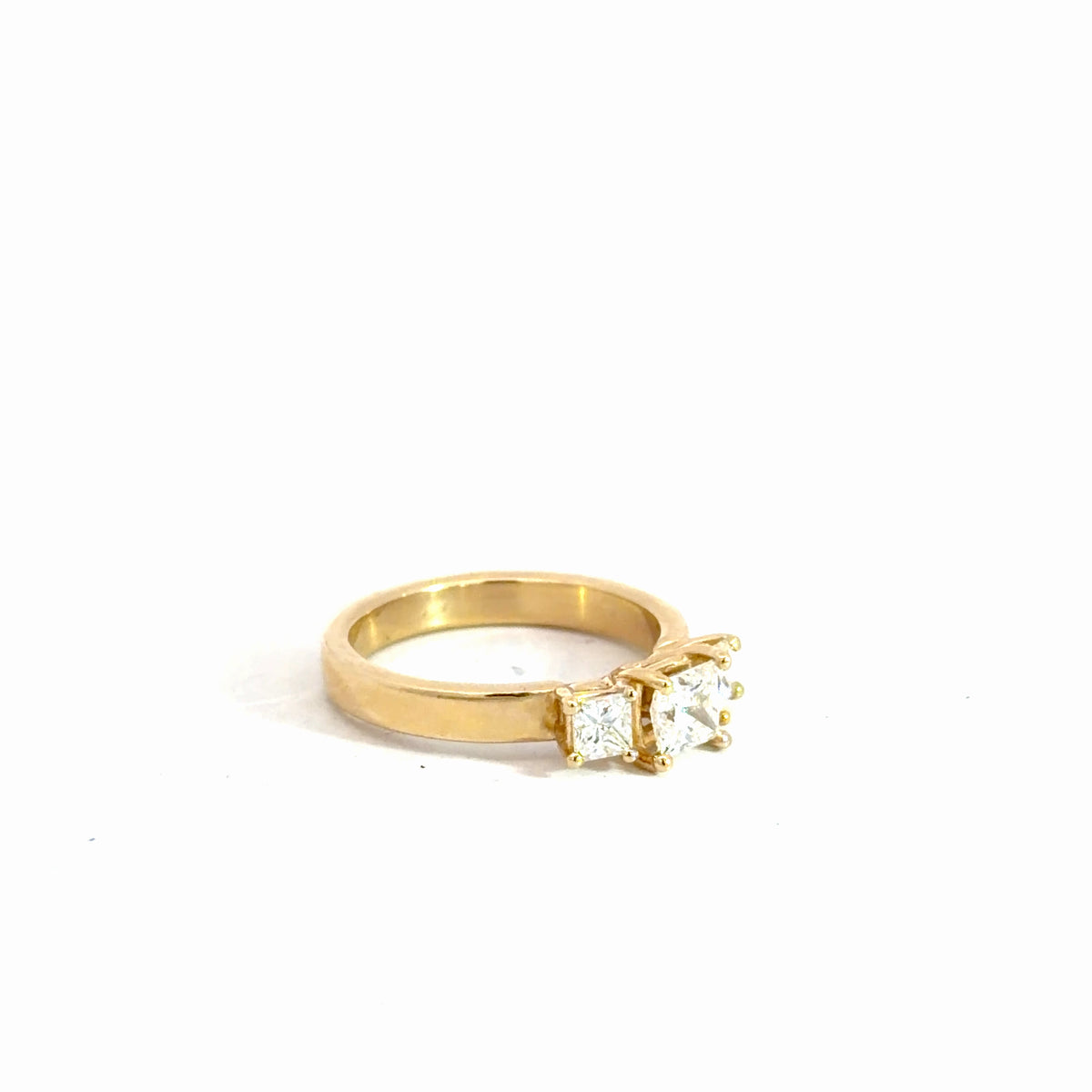 14k Yellow Gold Princess Cut Diamond Engagement Ring 1.01cttw