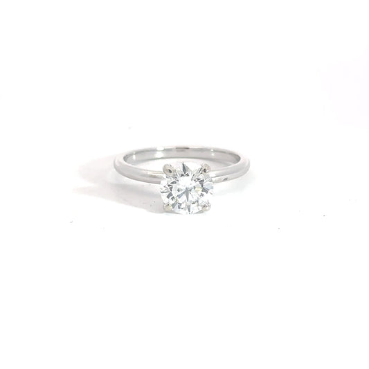 Lady's 14k White Gold Lab Grown 1.50ct Round Solitaire