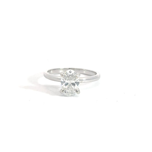 14k White Gold 1.28ct Oval Lab Grown Diamond Engagement Ring
