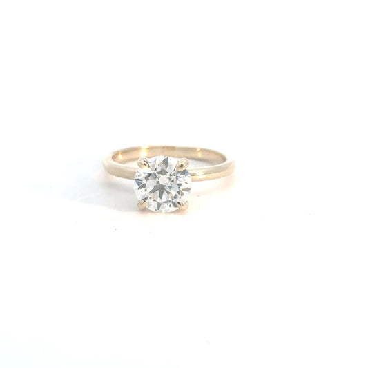 14k Yellow Gold Lab Grown 2ct Round Diamond Engagement Ring