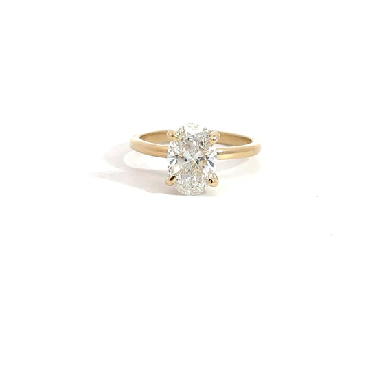 14k Yellow Gold Lab Grown Oval 2.04ct Engagement Ring