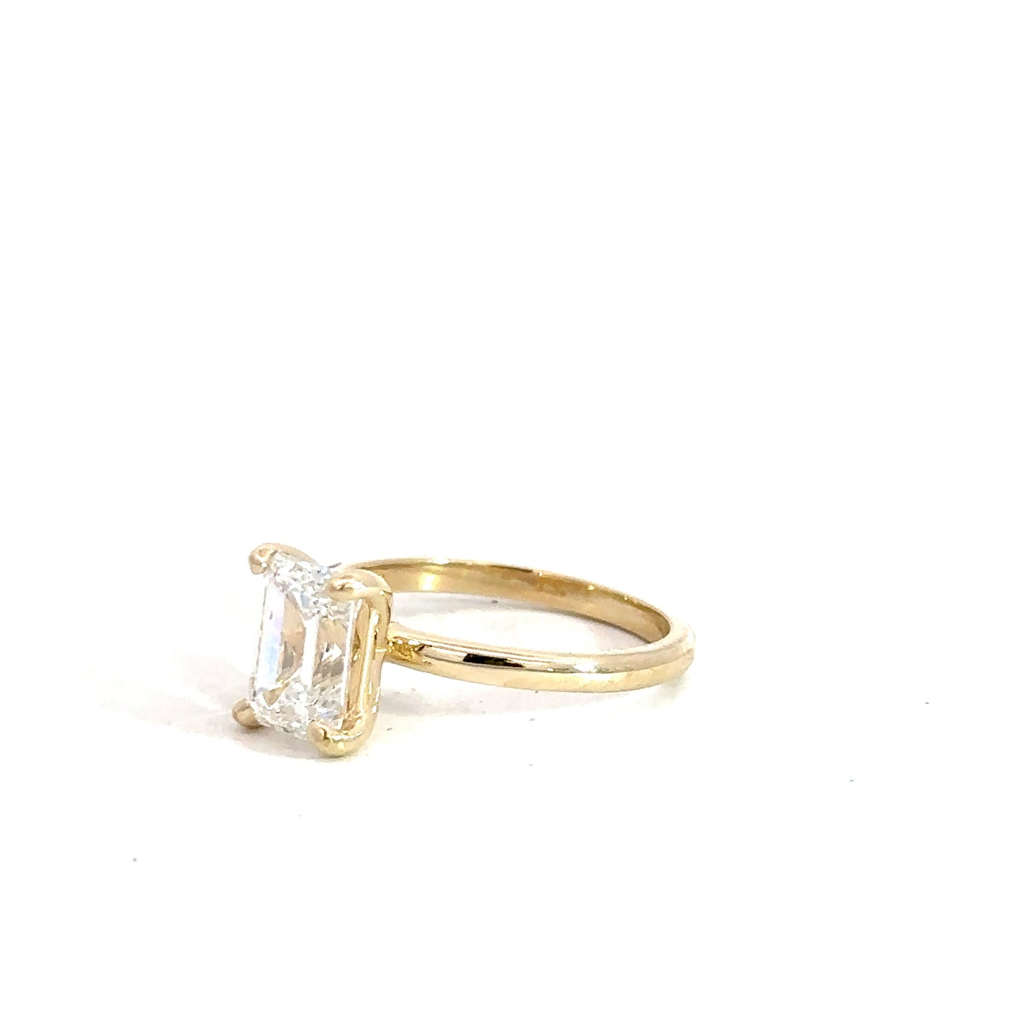 14k Yellow Gold Lab Grown Emerald 2.03ct Engagement Ring