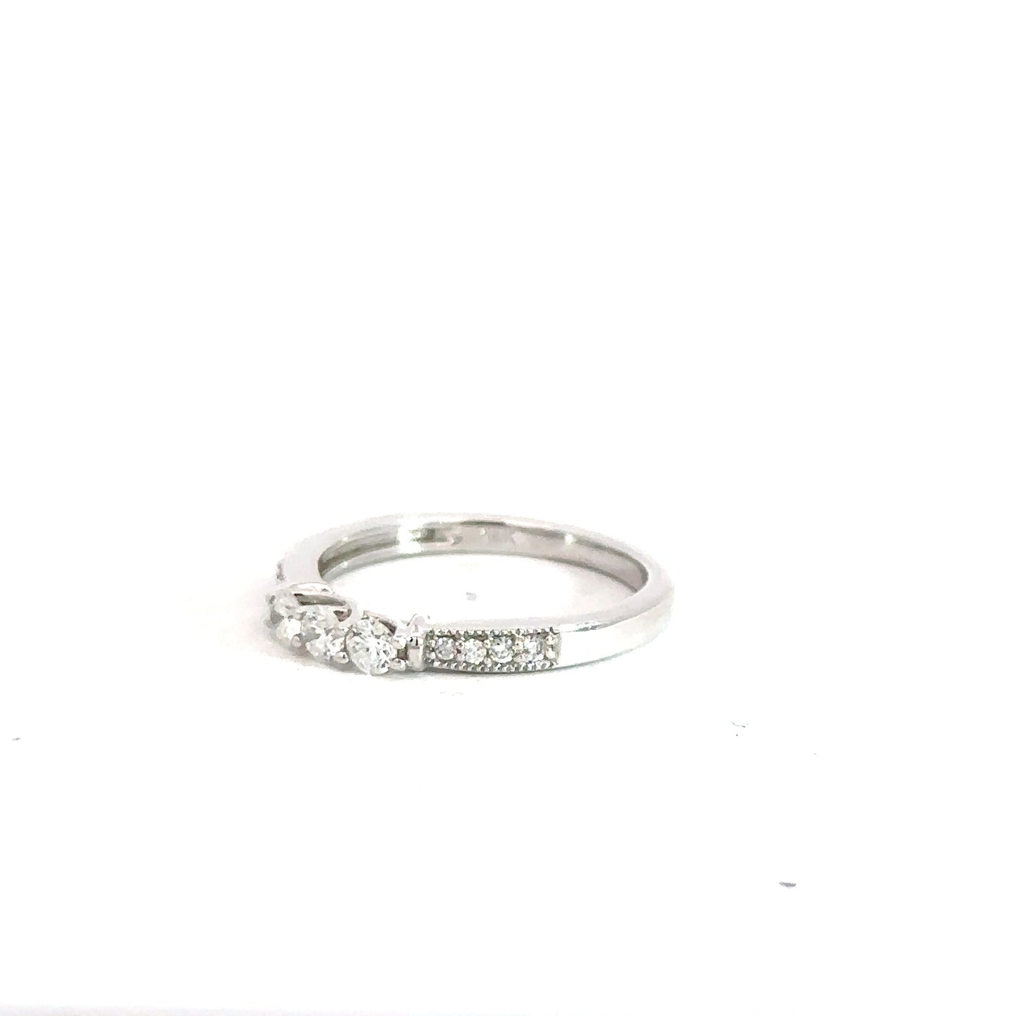 14k White Gold Past, Present, Future  Diamond Ring 3/8cttw