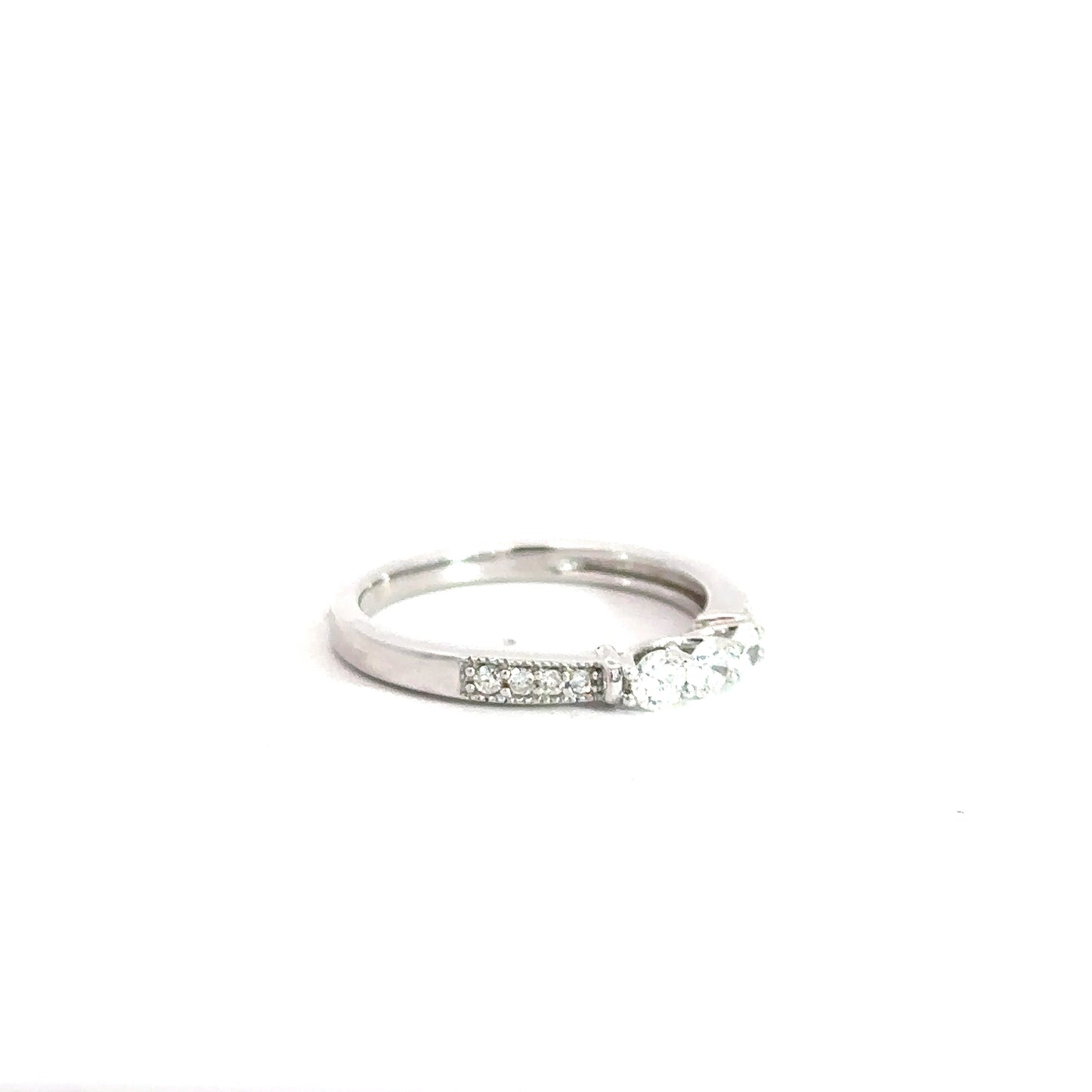 14k White Gold Past, Present, Future  Diamond Ring 3/8cttw