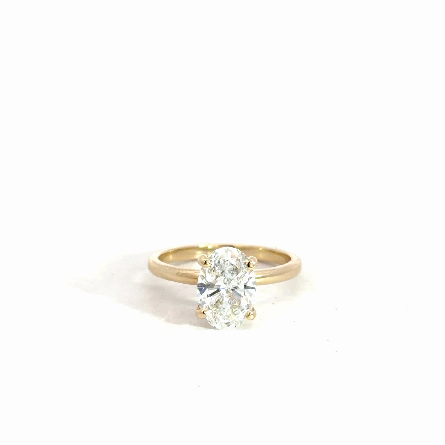 14k Yellow Gold  Oval Lab Diamond Engagement Ring 2.02ct
