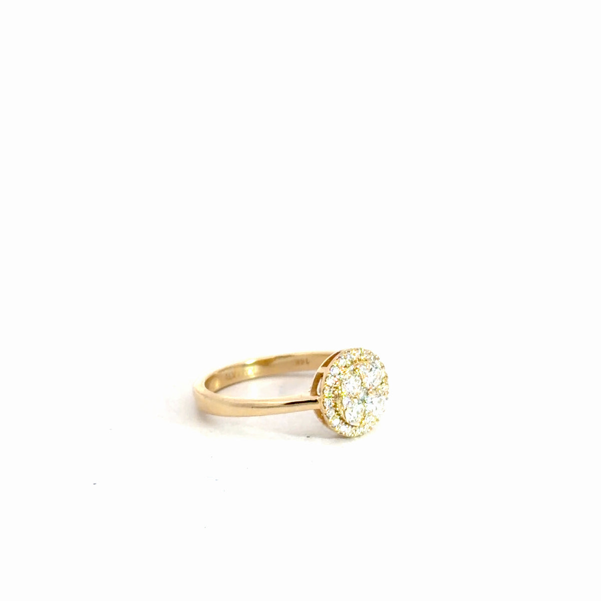 14k Yellow Gold Diamond Cluster Ring .50cttw