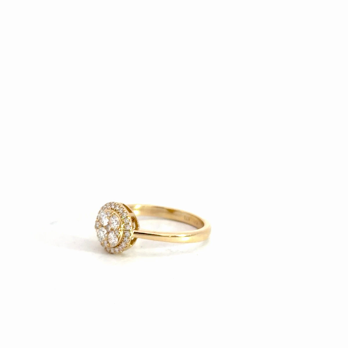 14k Yellow Gold Diamond Cluster Ring .50cttw