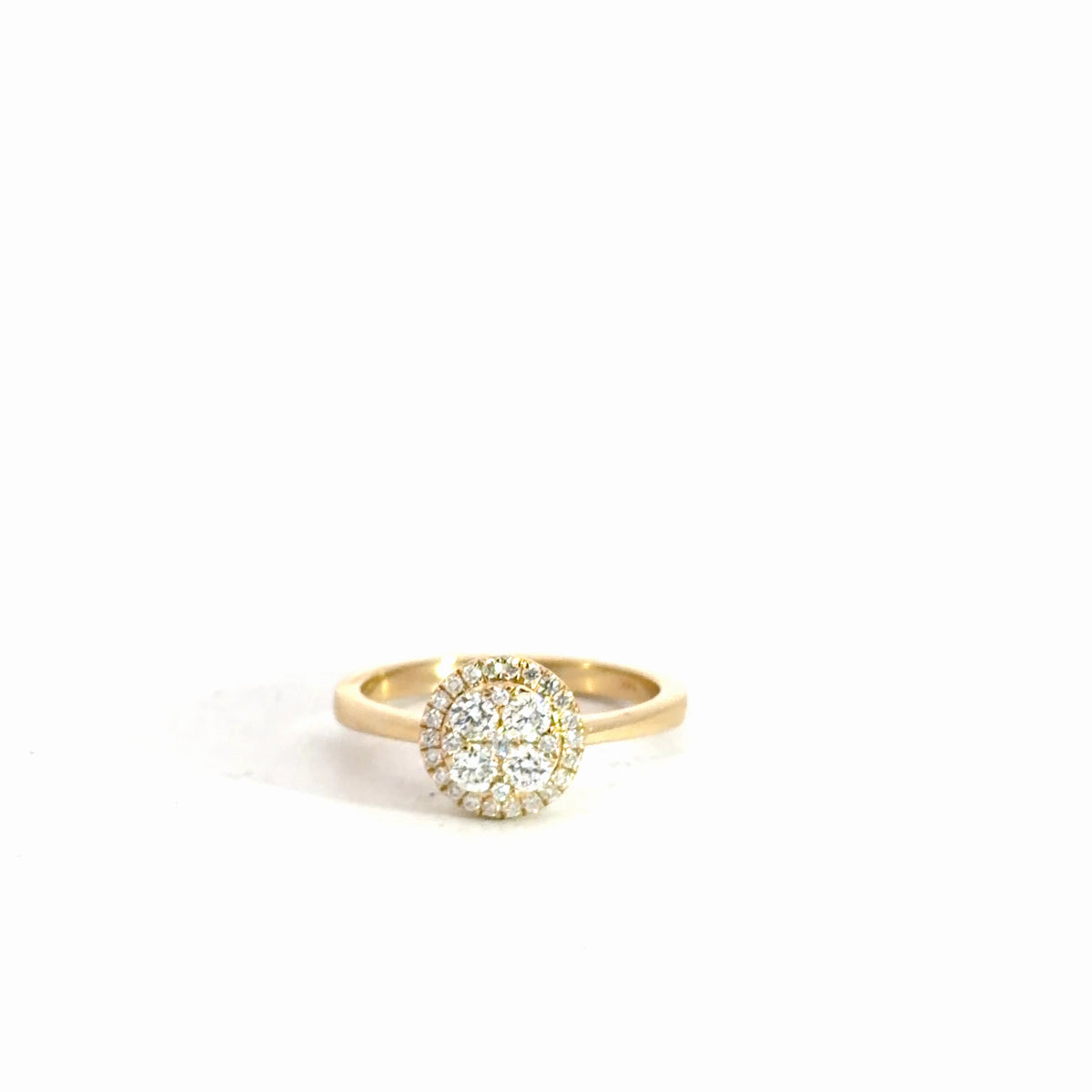 14k Yellow Gold Diamond Cluster Ring .50cttw