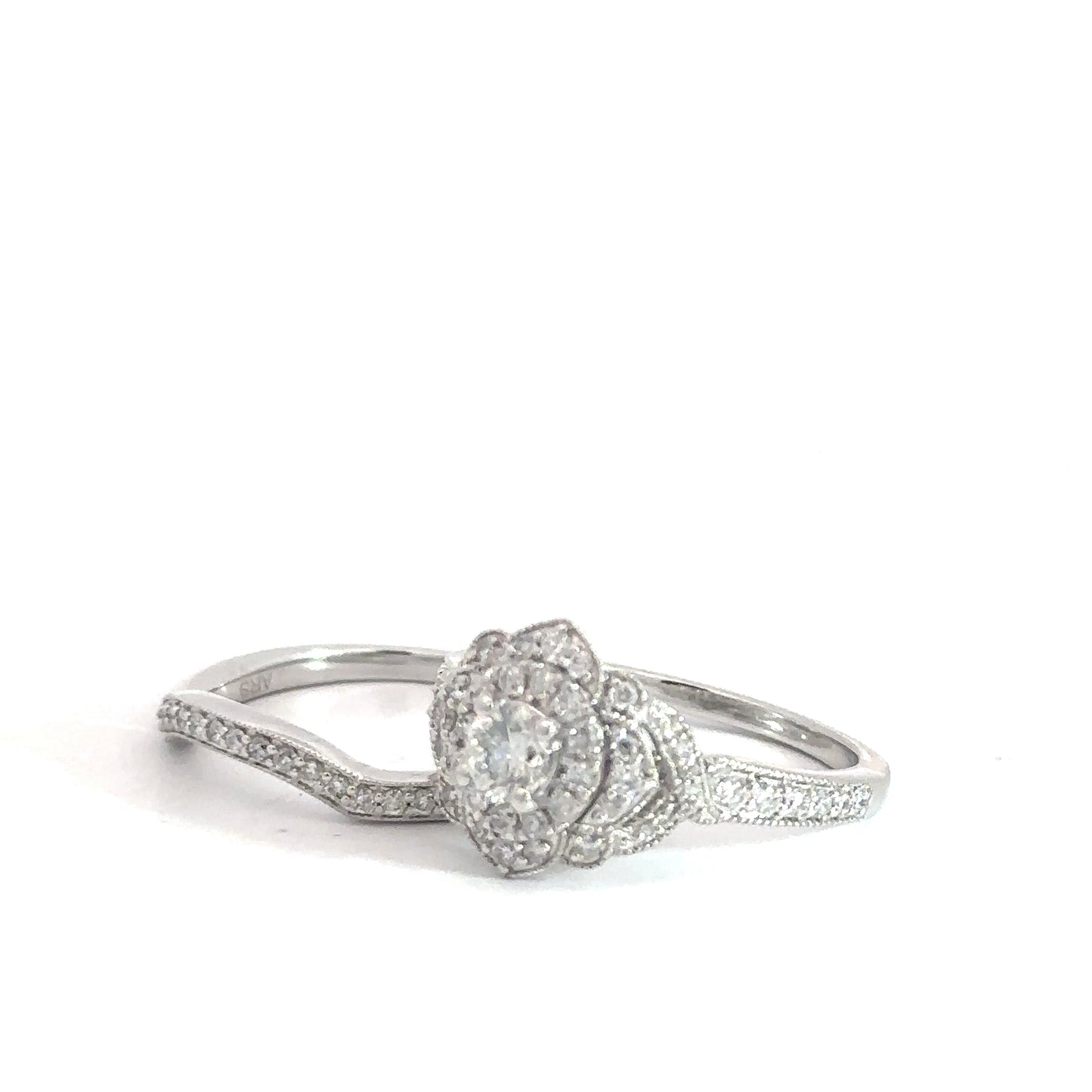 14kw Diamond Bridal Set Round Brilliant Diamonds .60cttw