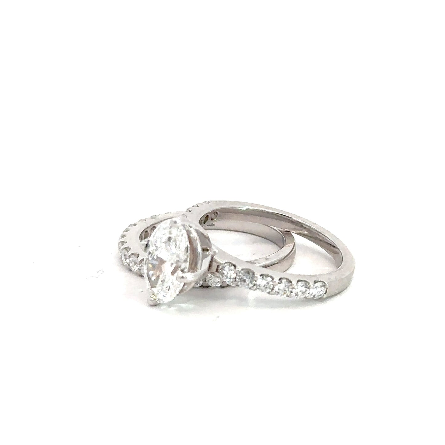 14k White Gold Lab Grown Diamond Bridal Set 2.48cttw