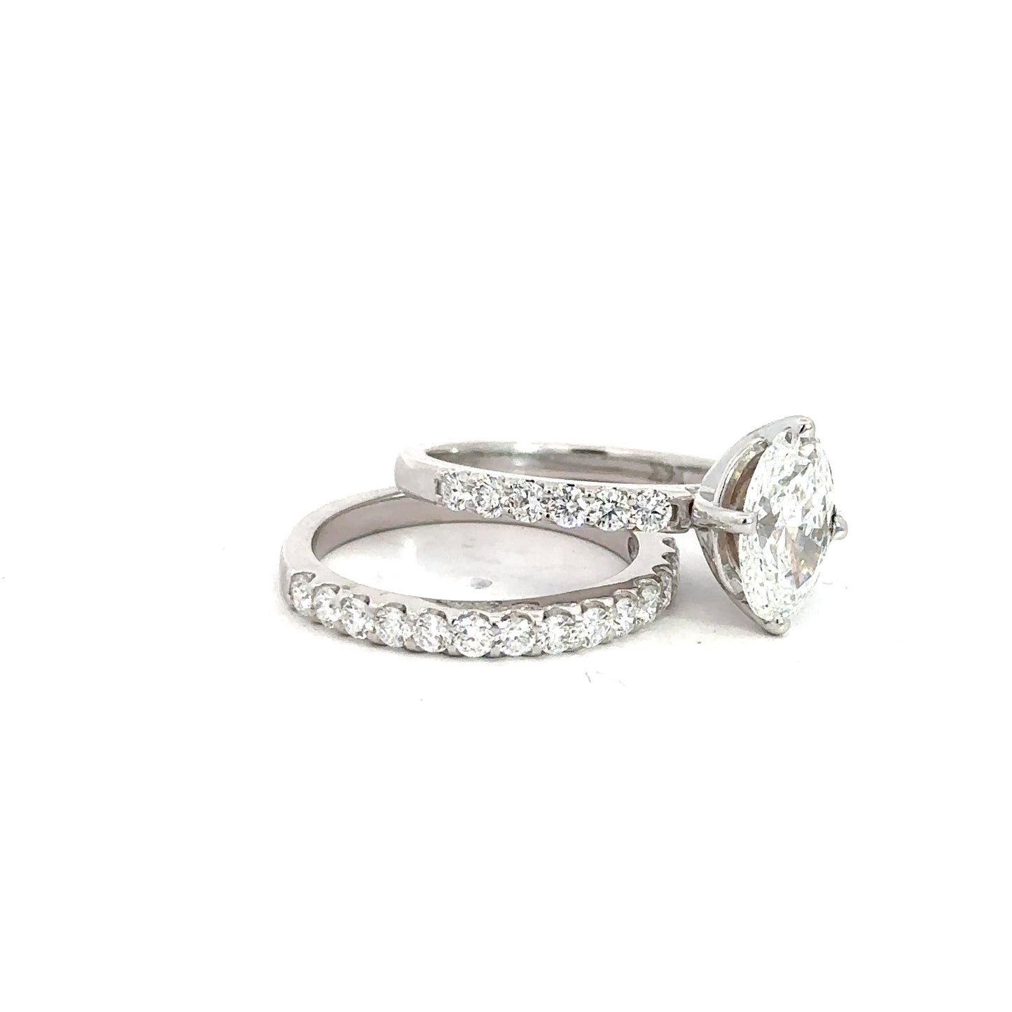 14k White Gold Lab Grown Diamond Bridal Set 2.48cttw