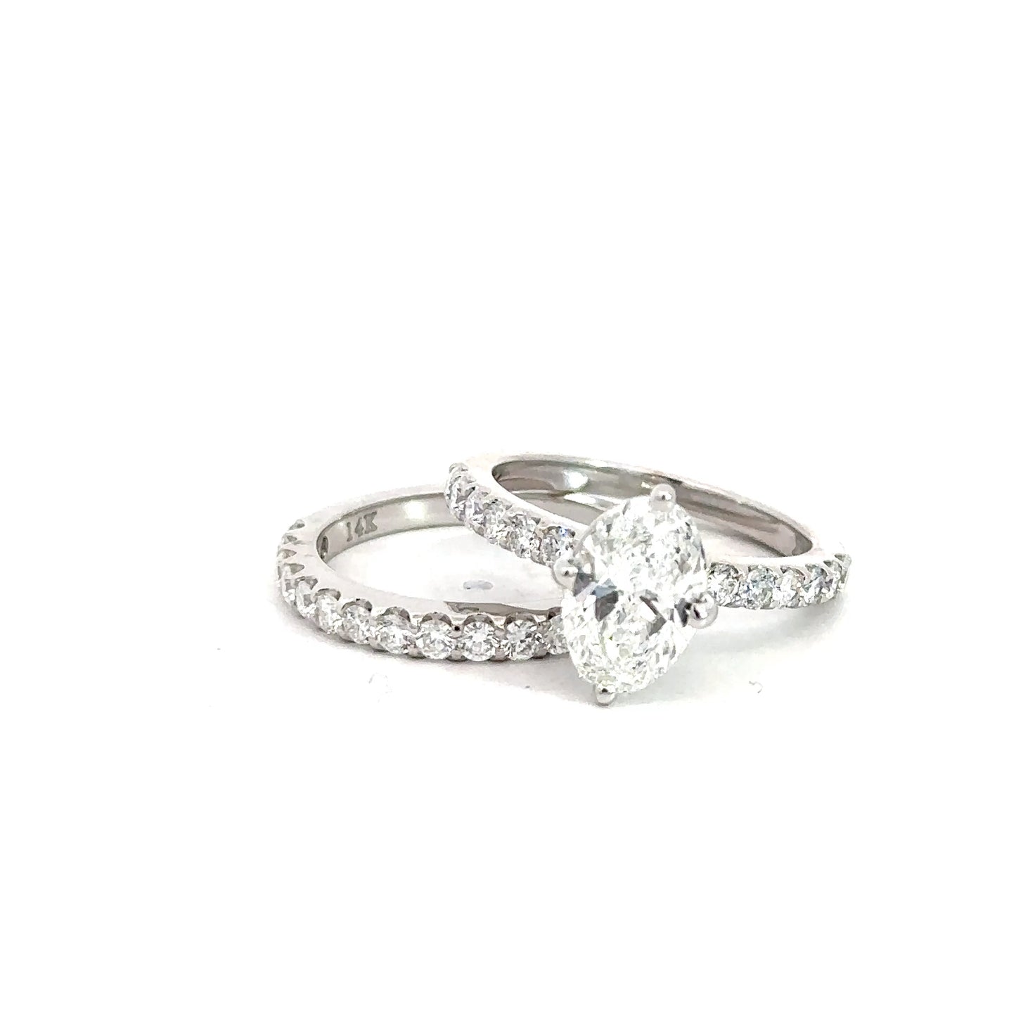 14k White Gold Lab Grown Diamond Bridal Set 2.48cttw
