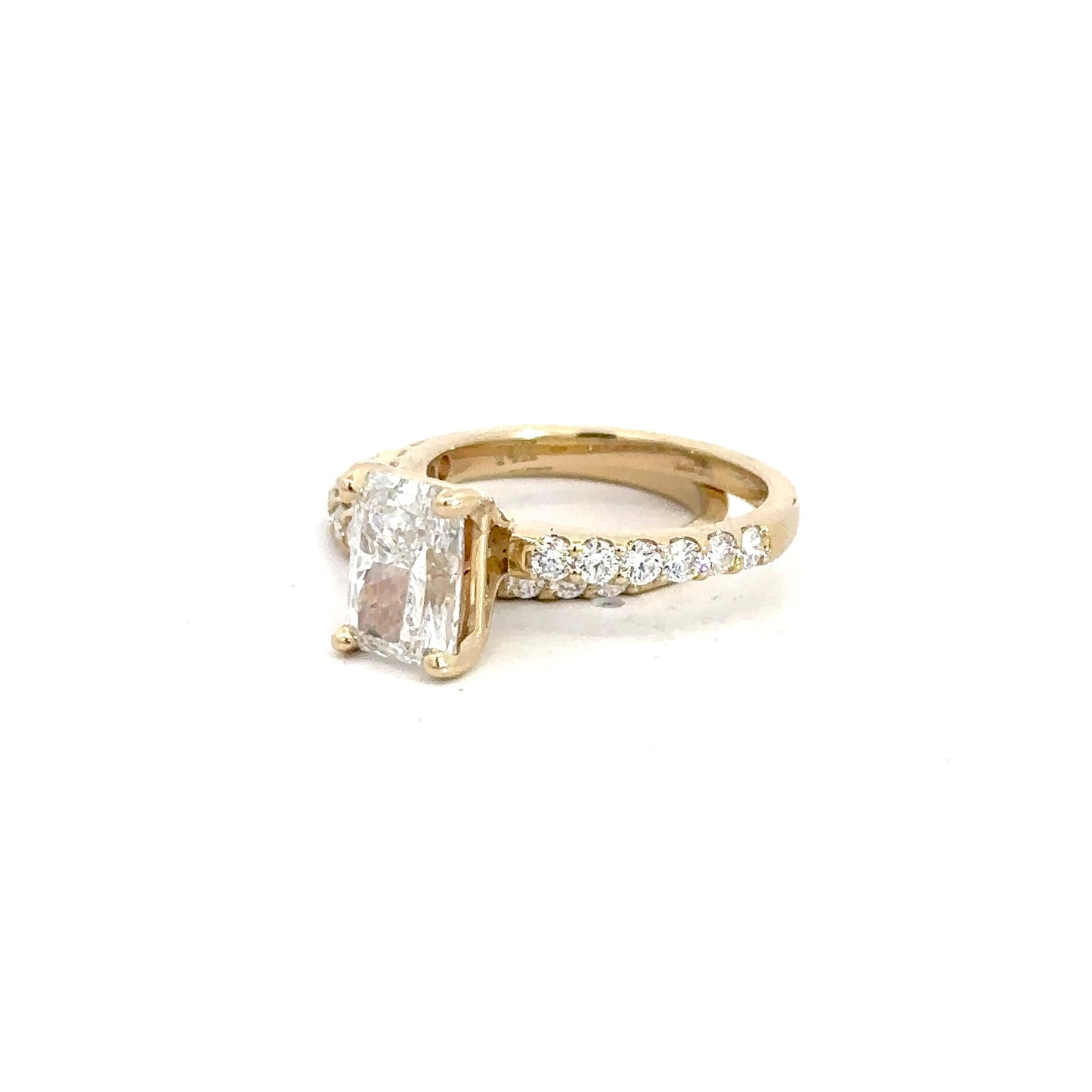 14k Yellow Gold Lab Grown Radiant Diamond  Bridal Set 2.95cttw