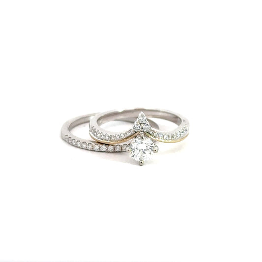 14k Yellow & White Gold Diamond Bridal Set .81cttw