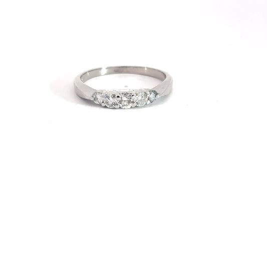 14k White Gold Diamond Band .50cttw
