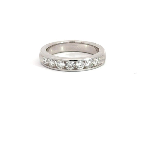 14k White Gold Diamond Channel Band