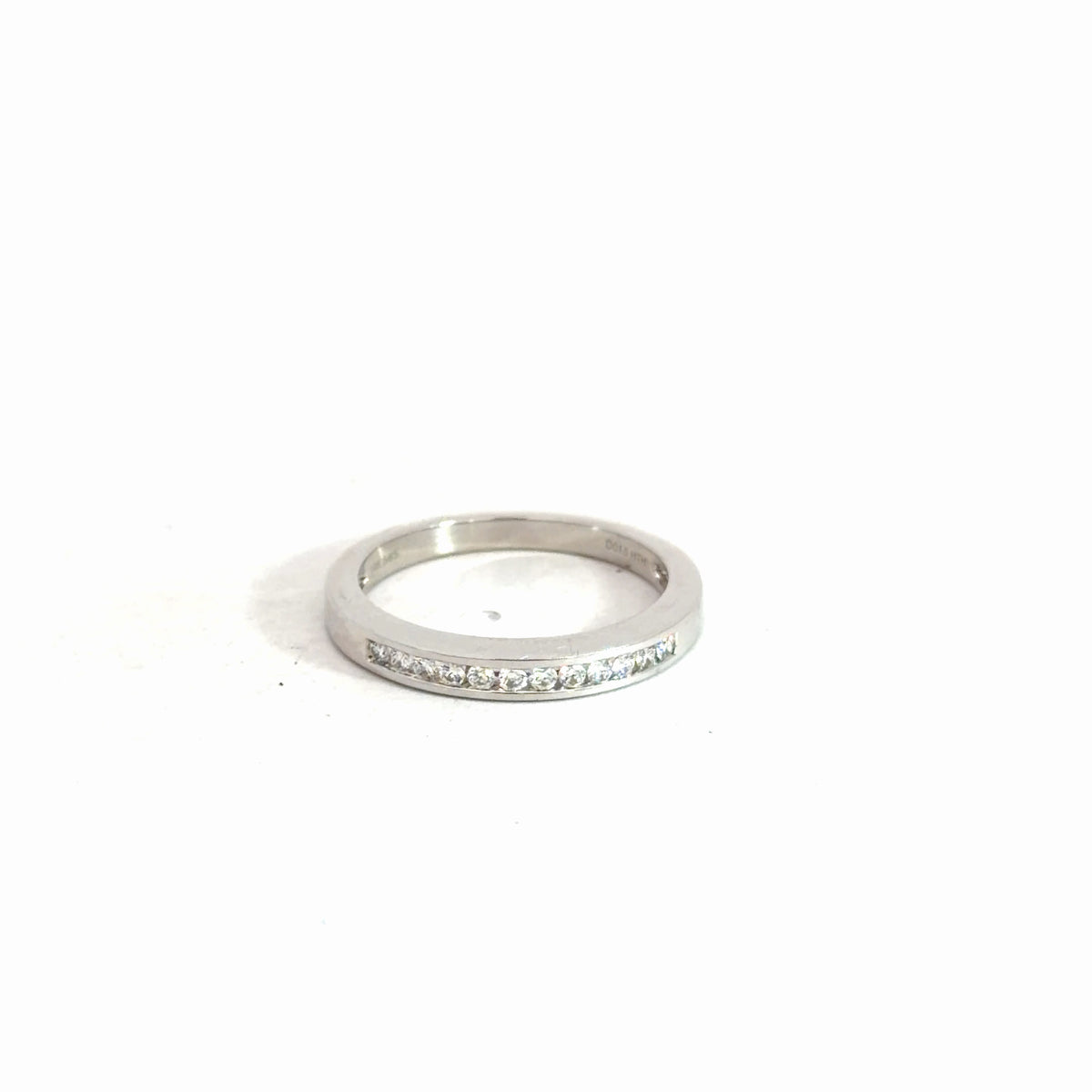 14k White Gold Diamond Channel Set Band .15cttw