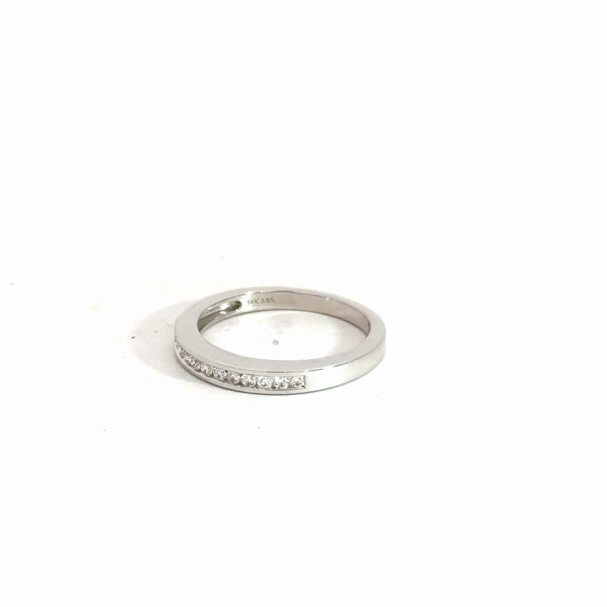 14k White Gold Diamond Channel Set Band .15cttw