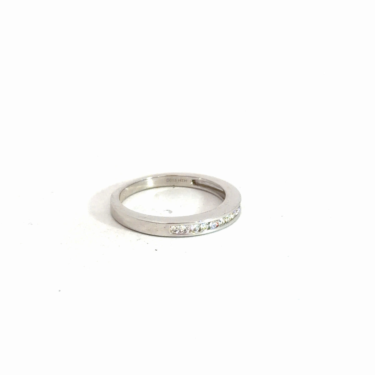14k White Gold Diamond Channel Set Band .15cttw