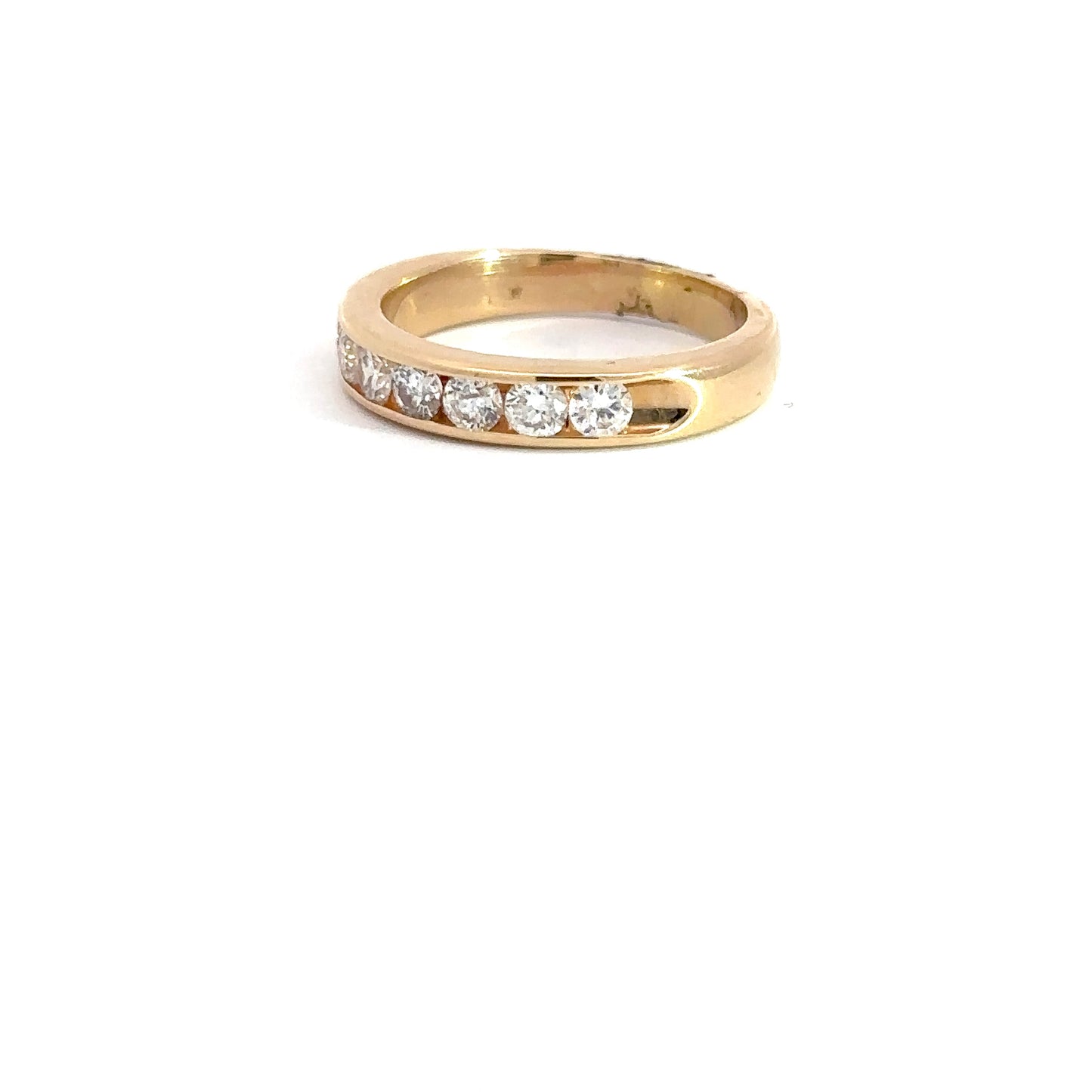 14k Yellow Gold Channel Set Diamond Band