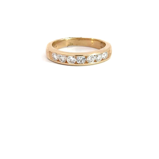 14k Yellow Gold Channel Set Diamond Band