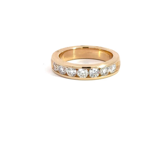14k Yellow Gold Diamond Channel Band