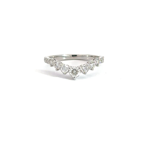 14k White Gold Diamond Curve Band