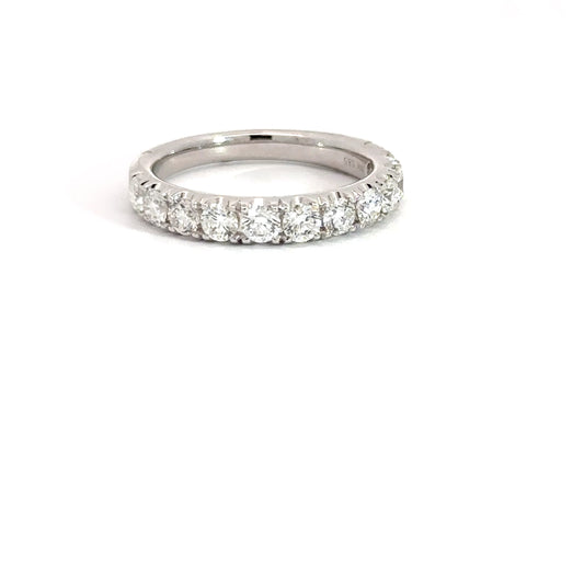 14k White Gold 11 Round Diamond Band 1.12cttw