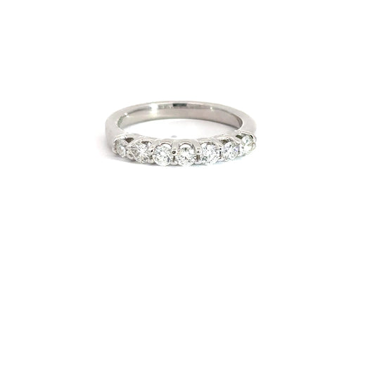 14k White Gold 7 Diamond Band