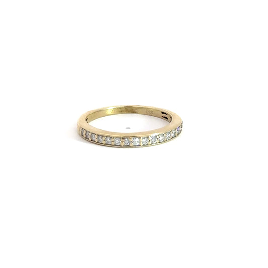 10k Yellow Gold .16cttw Channel Band