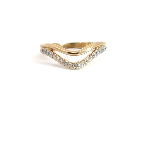 14k Yellow Gold Diamond Contour Band .25cttw