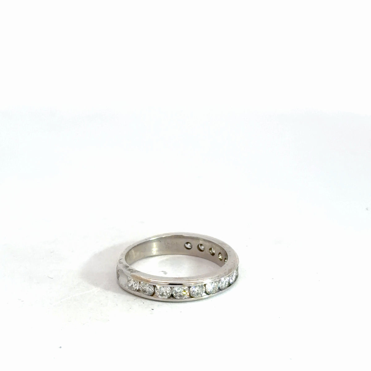 14k White Gold Channel Set Diamond Band 1cttw