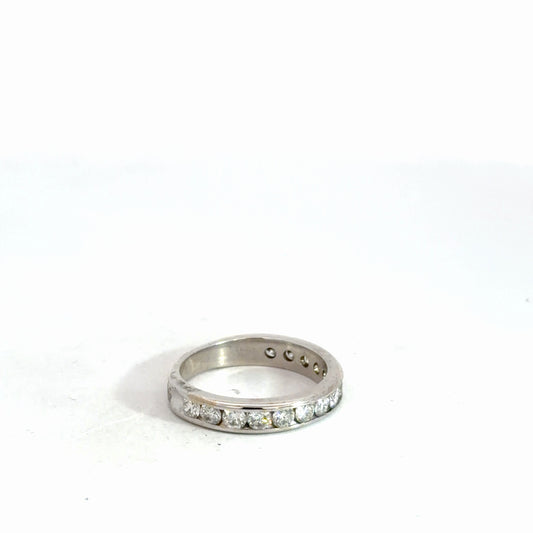14k White Gold Channel Set Diamond Band 1cttw