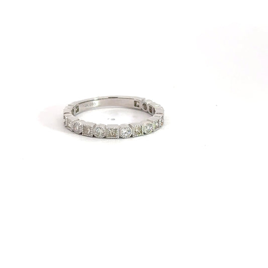 14k White Gold Diamond Band .52cttw