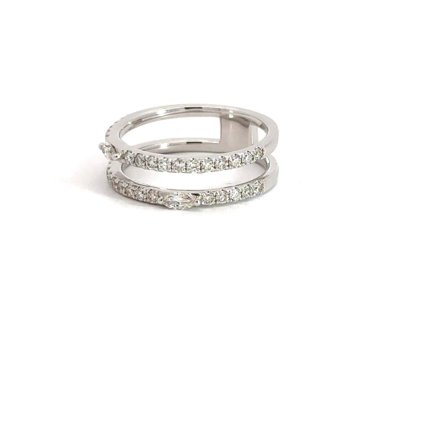14k White Gold Diamond Ring Jacket .63cttw