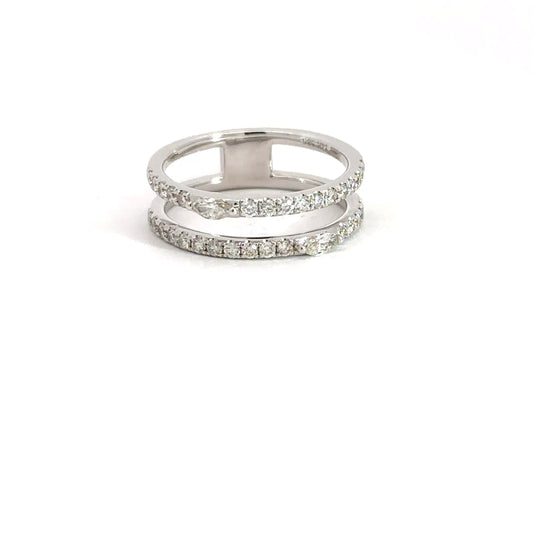14k White Gold Diamond Ring Jacket .63cttw