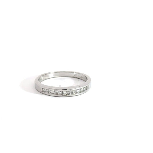 14k White Gold Diamond Band .12cttw