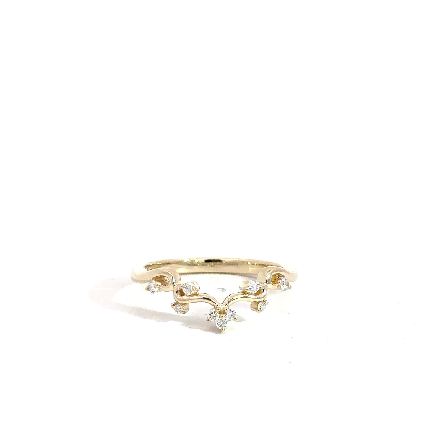 14k Yellow Gold Diamond Contour Band .12cttw