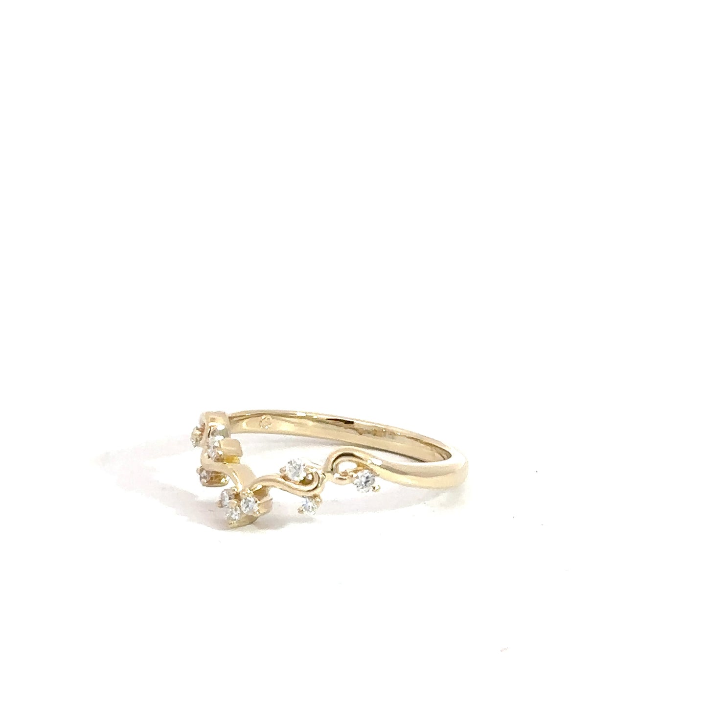 14k Yellow Gold Diamond Contour Band .12cttw