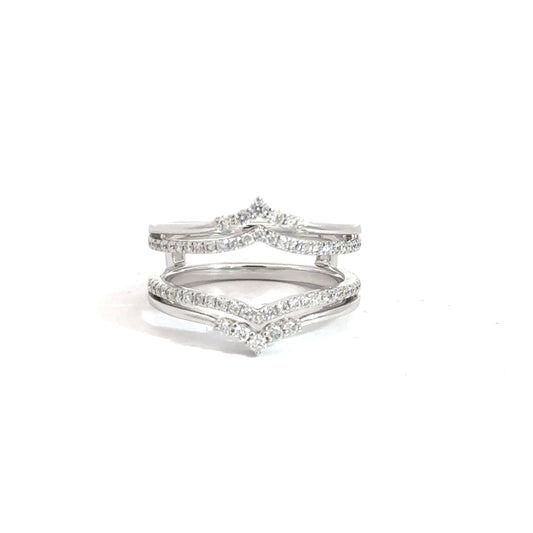 14k White Gold Diamond Ring Jacket .38cttw