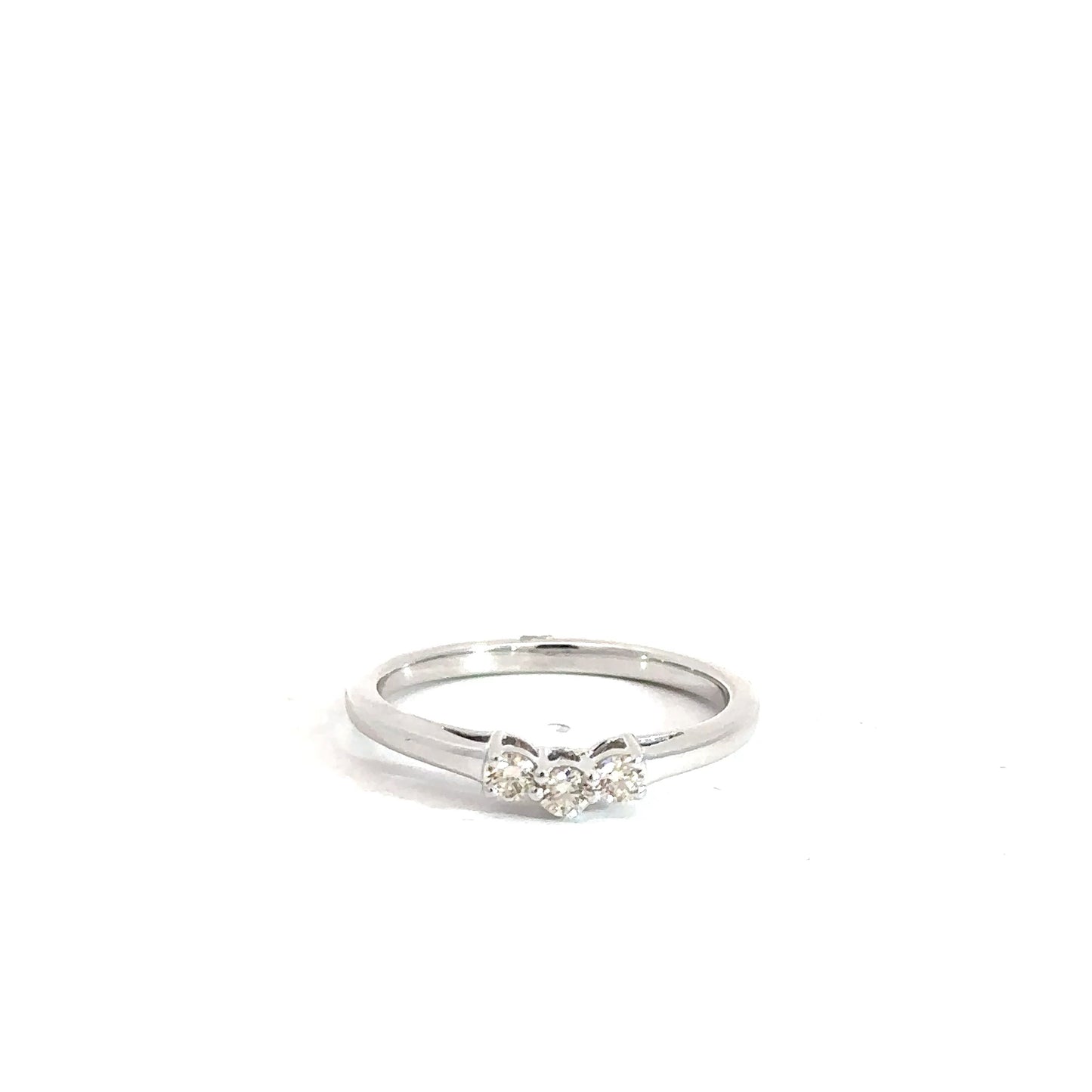 14k White Gold Diamond Contour Band .15cttw