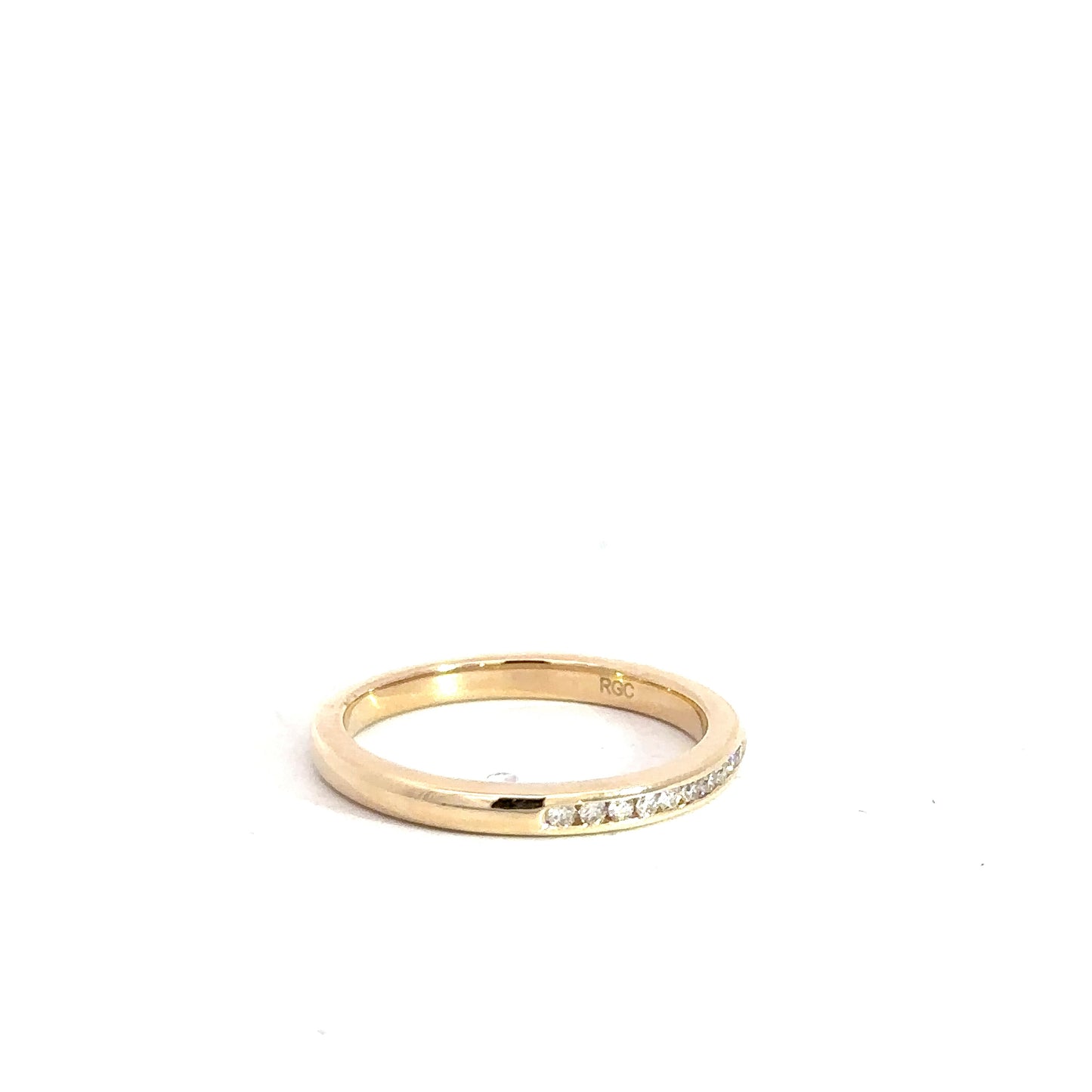 10k Yellow Gold Diamond Channel Band 1/10cttw