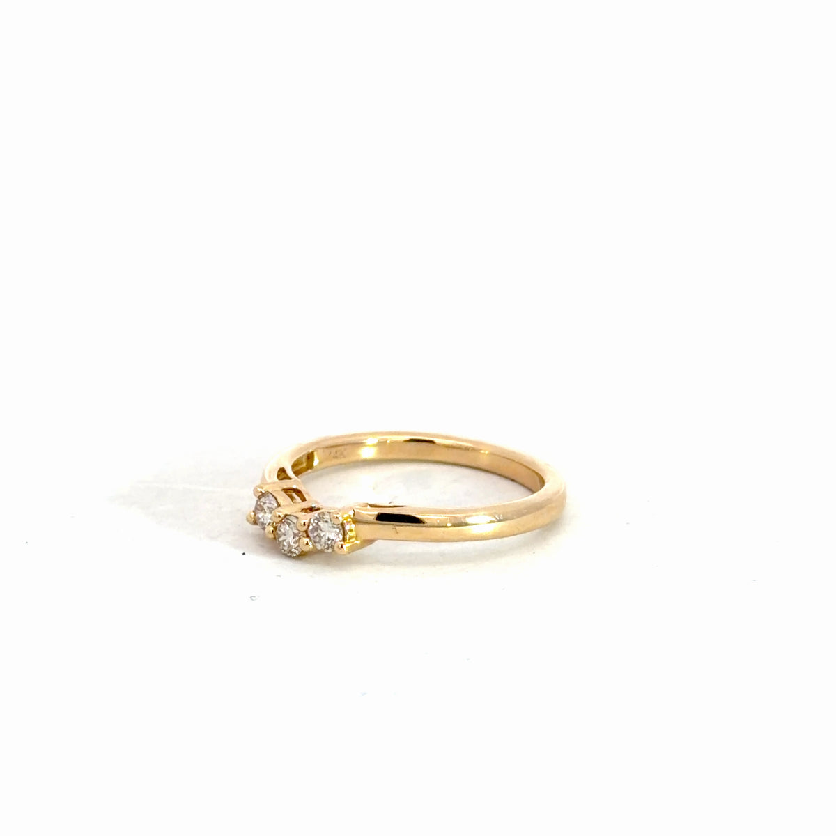 14k Yellow Gold Diamond Contour Band 1/4cttw
