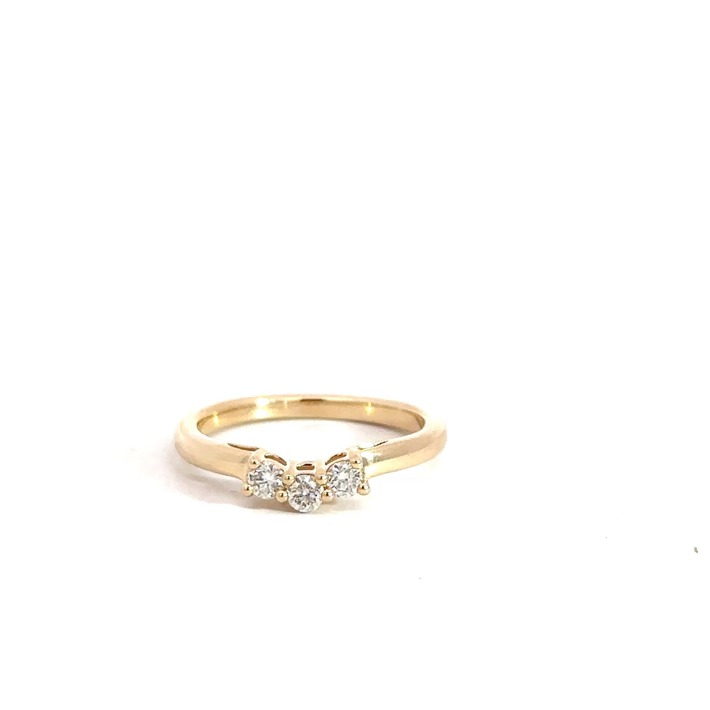 14k Yellow Gold Diamond Contour Band