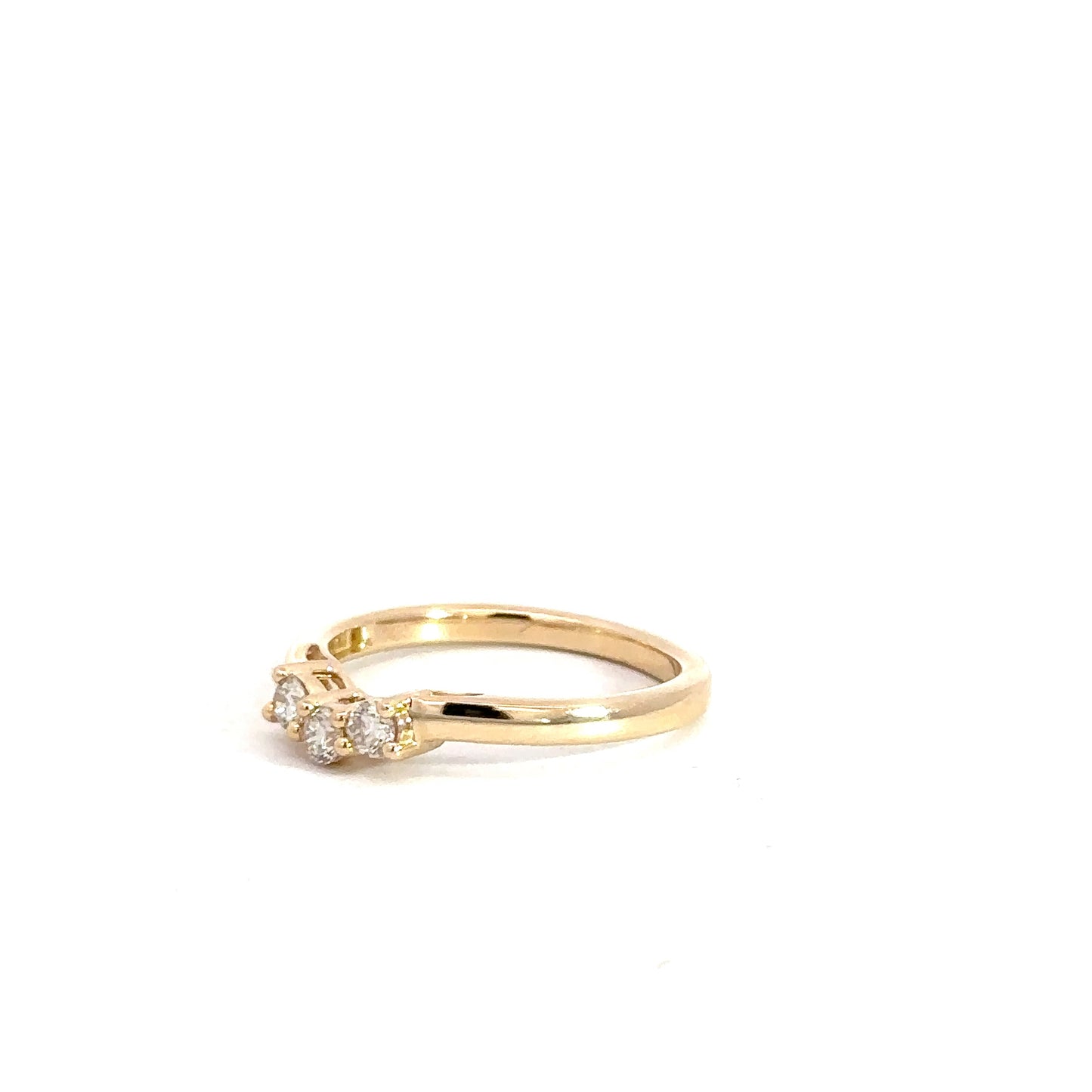 14k Yellow Gold Diamond Contour Band