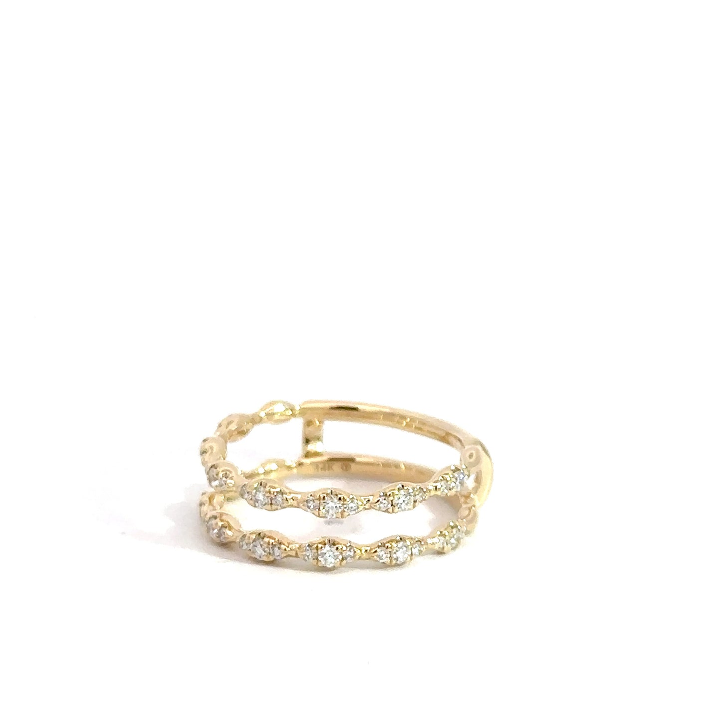 14k Yellow Gold Diamond Ring Jacket .38cttw